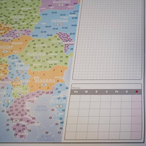 Biuwar, planer, podkładka na biurko z mapa kodową Europy 59,4x42 cm, ArtGlob